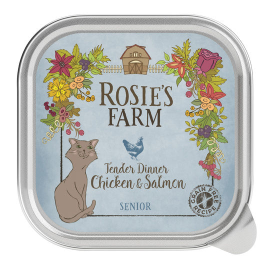 Rosie's Farm 16 x 100 g erikoishintaan! - Senior: kana & lohi