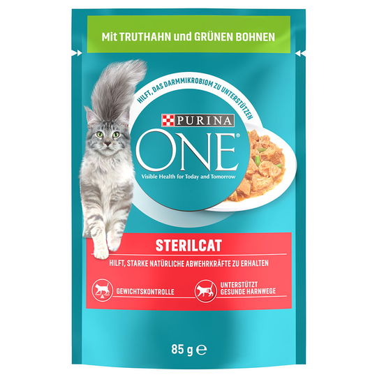 Purina One Sterilised - 26 x 85 g kalkkuna & vihreät pavut