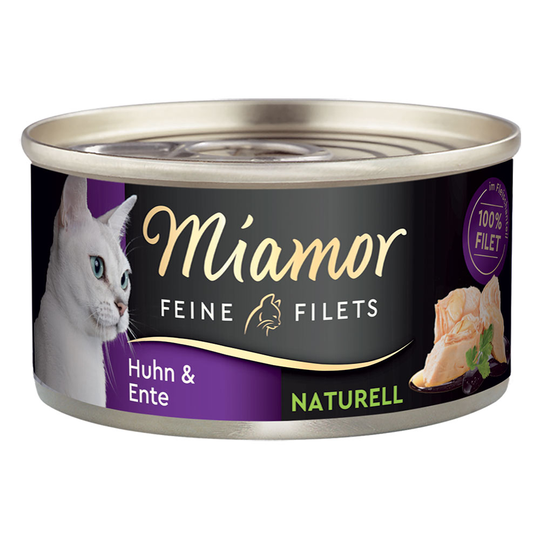 Miamor Fine Filets Naturelle -säästöpakkaus 24 x 80 g - kana & ankka