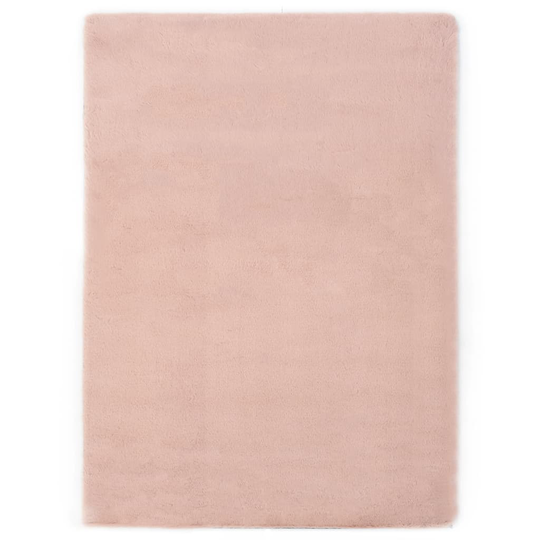 vidaXL Matto 160x230 cm jäniksen tekonahka vanha pinkki