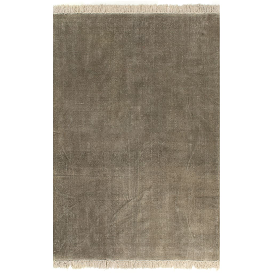 vidaXL Kilim matto puuvilla 200x290 cm ruskeanharmaa
