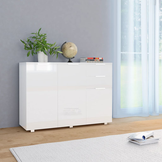 vidaXL Senkki korkeakiilto valkoinen 107x35x76 cm