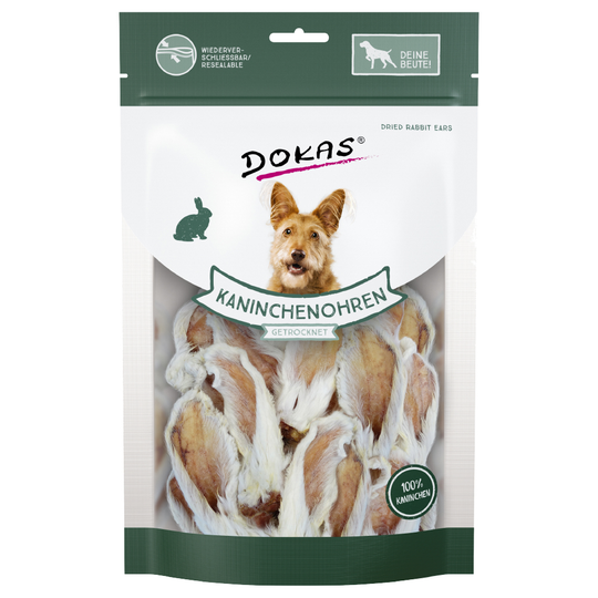 Dokas-kaninkorvat karvoineen - 3 x 100 g