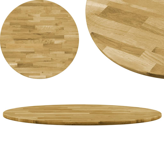 vidaXL Pöytälevy kiinteä tammipuu pyöreä 23 mm 900 mm