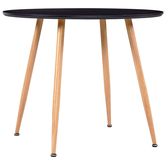 vidaXL Ruokapöytä musta ja tammi 90x73,5 cm MDF