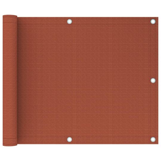 vidaXL Parvekkeen suoja terrakotta 75x600 cm HDPE