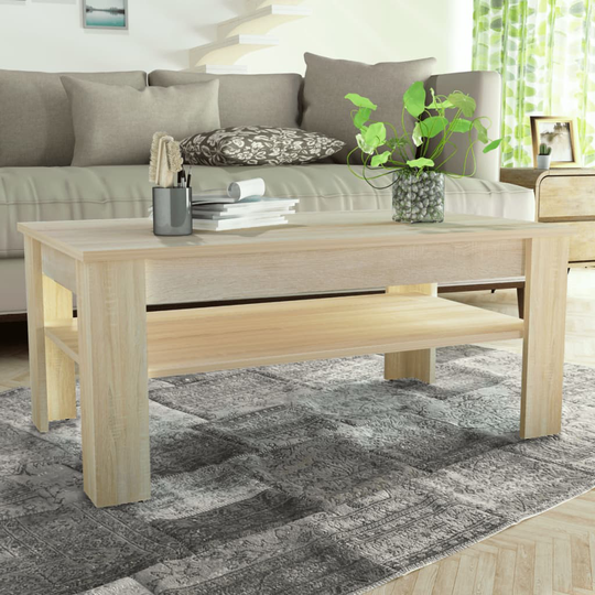 vidaXL Sohvapöytä Lastulevy 110x65x48 cm Tammi