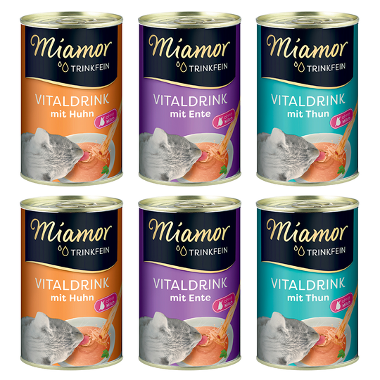 Miamor Trinkfein Vitaldrink - lajitelma (kana, tonnikala, ankka)