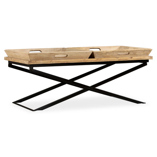 vidaXL Sohvapöytä kiinteä mangopuu 110x55x42 cm