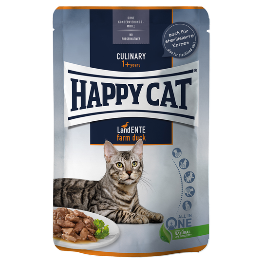 Happy Cat Pouch Meat in Sauce -säästöpakkaus 48 x 85 g - Farm Duck