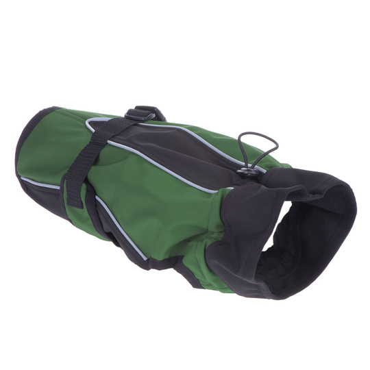 Softshell-koirantakki, vihreä - selän pituus noin 62 cm