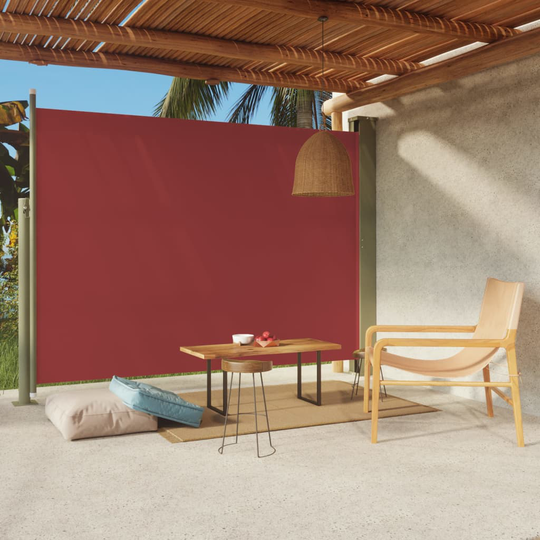 vidaXL Sisäänvedettävä terassin sivumarkiisi 220x300 cm punainen