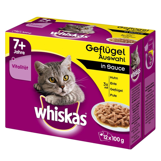 10 + 2 kaupan päälle! 12 x 100 g Whiskas pouches - 7+ siipikarjavalikoima kastikkeessa