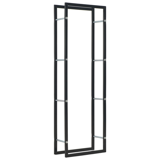 vidaXL Polttopuuteline musta 50x20x150 cm teräs
