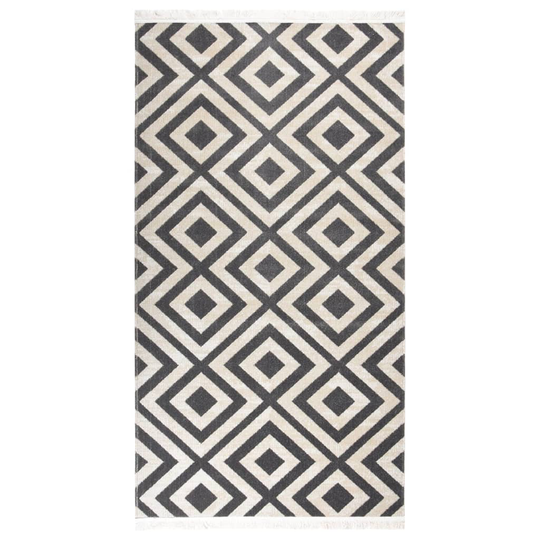 vidaXL Ulkomatto litteä kudos 80x150 cm vaalea musta ja vaalean beige