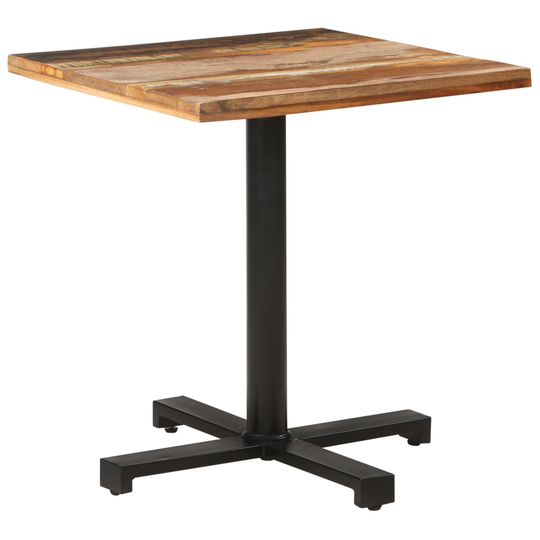 vidaXL Bistropöytä neliö 70x70x75 cm kierrätetty täyspuu