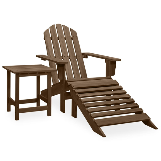 vidaXL Adirondack-puutarhatuoli rahi ja pöytä täysi kuusi ruskea