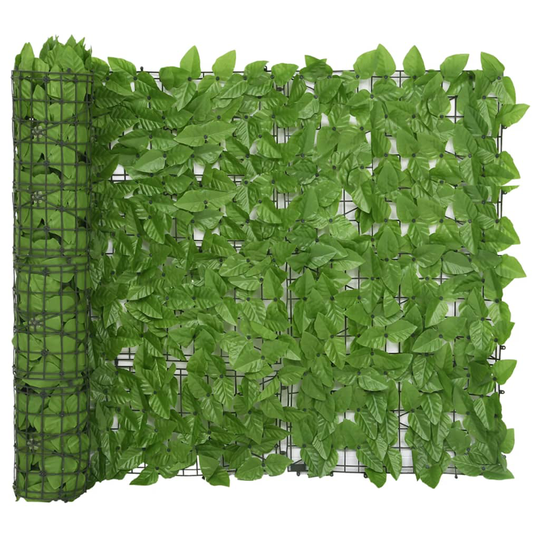 vidaXL Parvekkeen suoja vihreillä lehdillä 300x100 cm