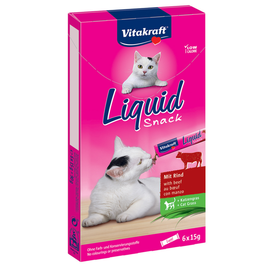 Vitakraft Liquid-Snack -säästöpakkaus, 24 x 15 g - Beef + Inulin