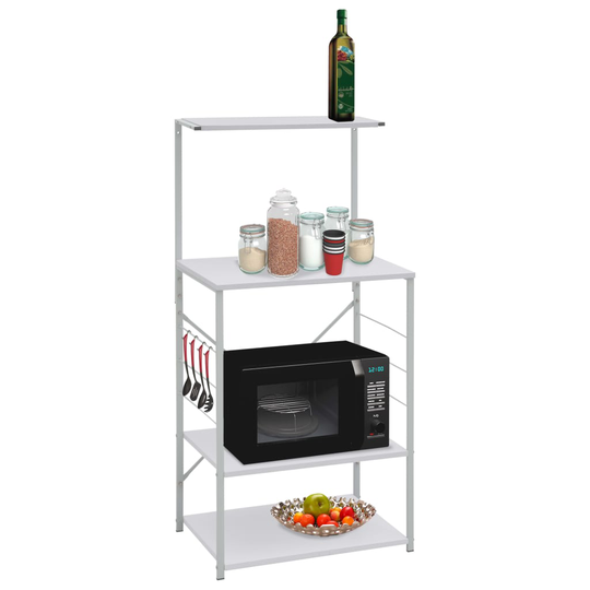 vidaXL Mikroaaltouunikaappi valkoinen 60x39,6x123 cm lastulevy