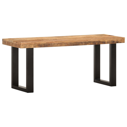 vidaXL Penkki 110 cm karkea mangopuu ja teräs