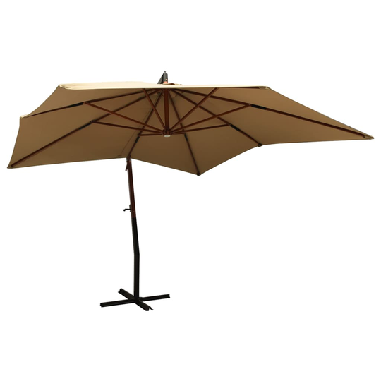 vidaXL Riippuva aurinkovarjo puurunko 300 cm taupe
