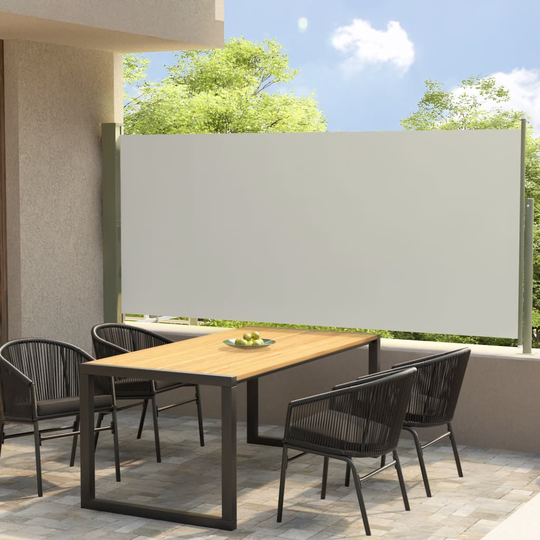 vidaXL Sisäänvedettävä terassin sivumarkiisi 140x300 cm kerma