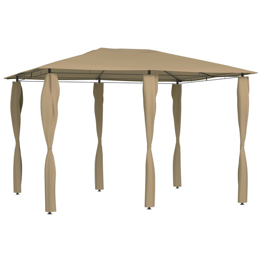 vidaXL Huvimaja sivuseinillä 3x4x2,6 m harmaanruskea 160 g/m²