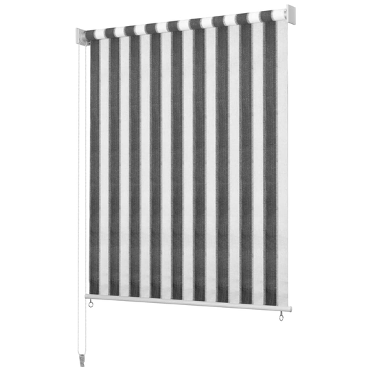 vidaXL Ulkorullaverho 120x140 cm antrasiitti ja valkoinen