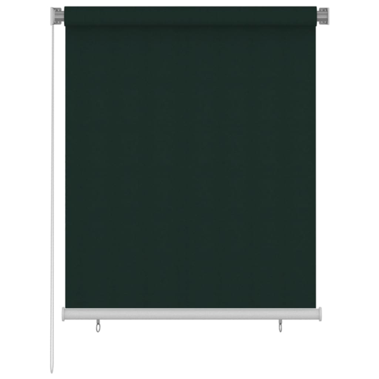 vidaXL Rullaverho ulkotiloihin 120x140 cm tummanvihreä HDPE