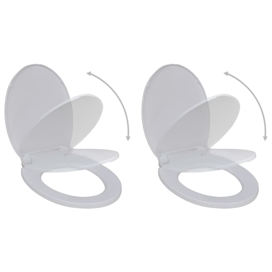 vidaXL WC-istuimet soft-close kansilla 2 kpl muovi valkoinen