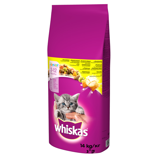 12 + 2 kg kaupan päälle! 14 kg Whiskas-kissanruokaa - Junior Chicken