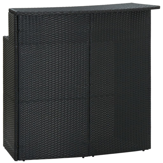 vidaXL Puutarhan baaripöytä musta 120x55x110 cm polyrottinki