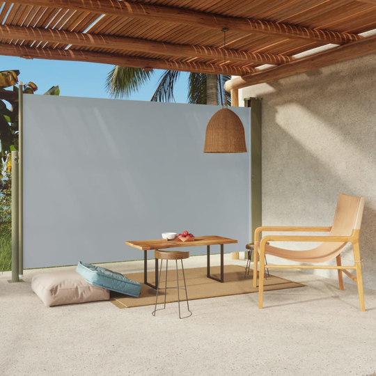 vidaXL Sisäänvedettävä terassin sivumarkiisi 200x300 cm harmaa