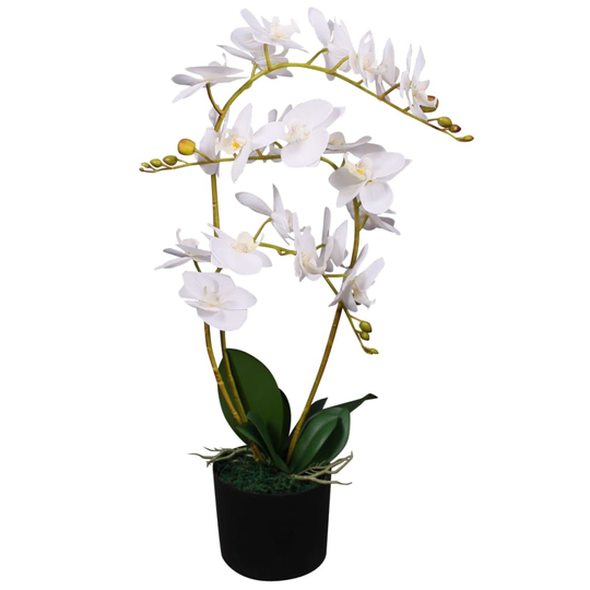 vidaXL Tekokukka ruukulla orkidea 65 cm valkoinen