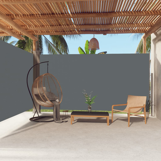 vidaXL Sisäänvedettävä sivumarkiisi antrasiitti 200x600 cm