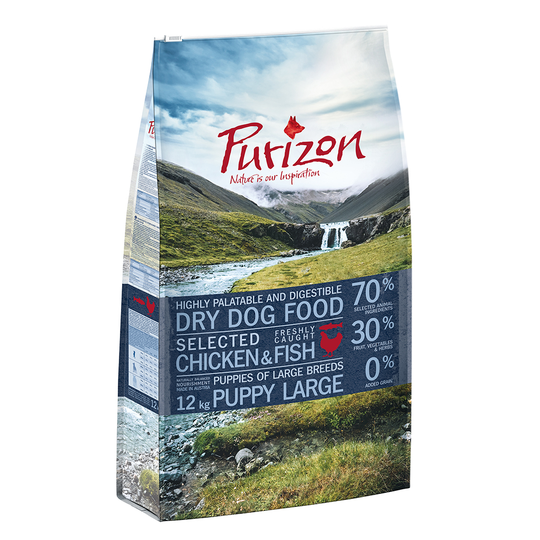 Purizon-säästöpakkaus 2 x 12 kg - Puppy Large Chicken & Fish