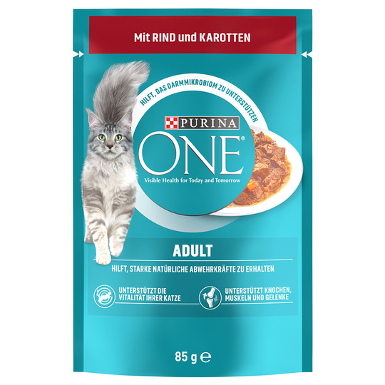 Purina One Adult - 26 x 85 g nauta & porkkana