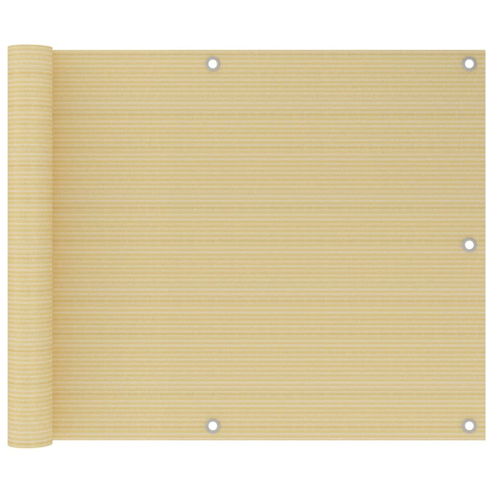vidaXL Parvekkeen suoja beige 75x500 cm HDPE