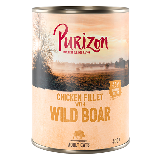Purizon Adult 6 x 400 g - viljaton - kanafilee & villisika