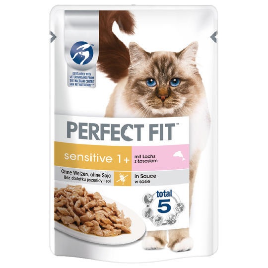 Perfect Fit -säästöpakkaus 96 x 85 g - Sensitive 1+ lohi