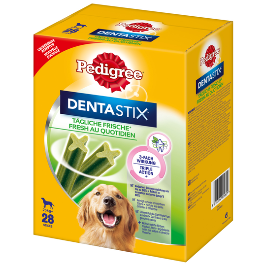 Säästöpakkaus! 168 x Pedigree DentaStix Daily Oral Care / Fresh - Fresh - suurille koirille (>25 kg)