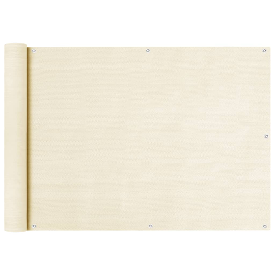 vidaXL Parvekkeen suoja kerma 75x400 cm HDPE