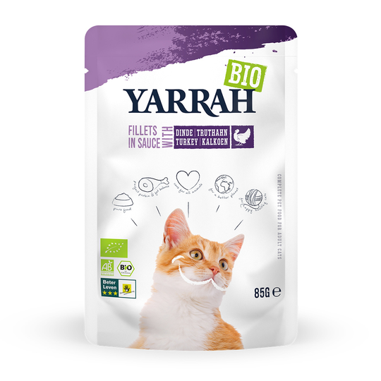 Yarrah Bio Fillets in Sauce -säästöpakkaus 28 x 85 g - kalkkuna