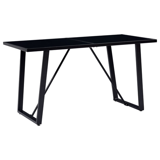 vidaXL Ruokapöytä musta 160x80x75 cm karkaistu lasi