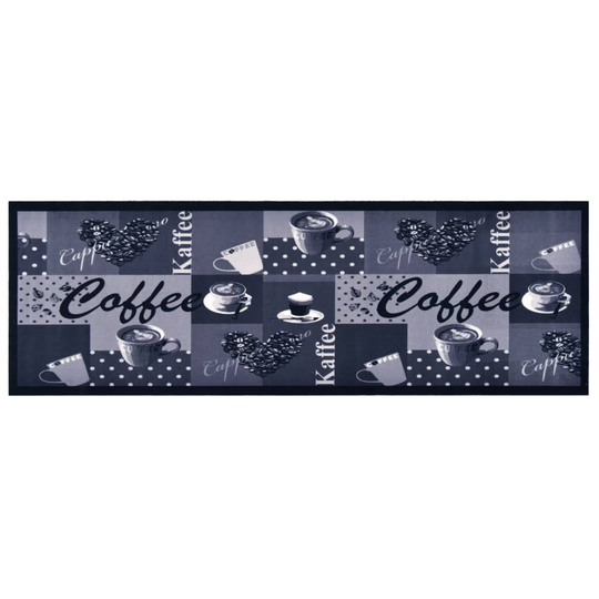 vidaXL Keittiön pestävä lattiamatto Coffee sininen 45x150 cm