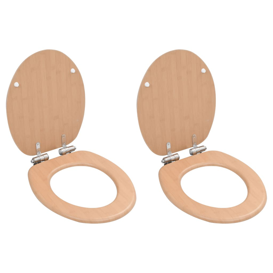 vidaXL WC-istuin 2 kpl soft close kansilla MDF bambukuosi