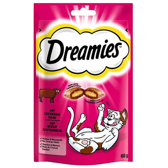 4 + 2 kaupan päälle! 6 x 60 g Dreamies-kissanherkkuja - nauta