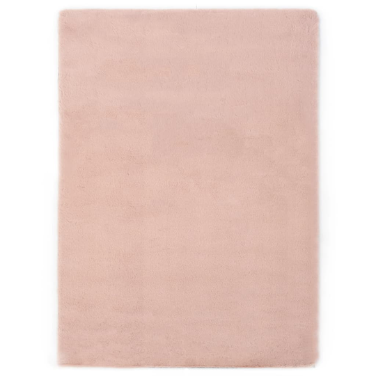 vidaXL Matto 120x160 cm jäniksen tekonahka vanha pinkki