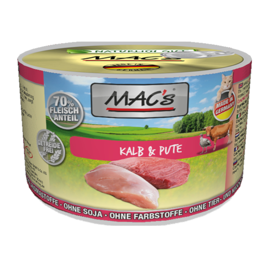 MAC´s Cat -säästöpakkaus 24 x 200 g - vasikka & kalkkuna